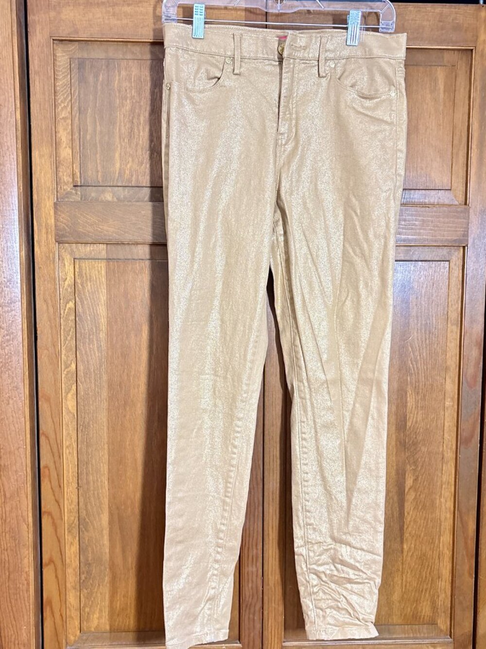 Lilly Pulitzer Metallic Gold Skinny Jeans | Size 6 | Stretch High Rise